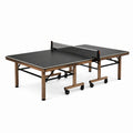 Tavolo da ping pong pieghevole con ruote e rete, 274 × 152,5 × 76 cm, nero e marrone