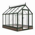 Serra da giardino classica in metallo verde scuro con pannelli trasparenti, 250 × 190 × 250 cm