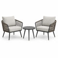 Set da giardino 3 pezzi con 2 poltrone 76 × 75 × 81 cm e tavolino Ø 55 × 45 cm, grigio chiaro, antracite e tortora