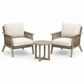 Set da giardino tortora e crema con 2 poltrone 75 × 78 × 82 cm e tavolino rotondo Ø 55 × 50 cm