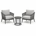 Set da giardino con 2 poltrone 72 × 75 × 80 cm e tavolino Ø 50 × 45 cm, grigio chiaro e antracite